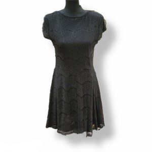 Black Lace Dress w/ Cap Sleeves